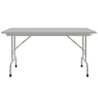 Correll 30 inch x 48 inch Gray Granite Light Duty Melamine Adjustable Height Folding Table with Gray Frame