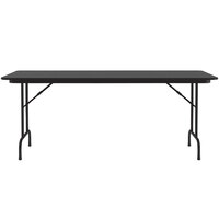 Correll 30 inch x 96 inch Black Granite Light Duty Melamine Folding Table with Black Frame