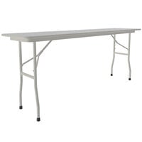 Correll 18 inch x 96 inch Gray Granite Light Duty Melamine Folding Table with Gray Frame