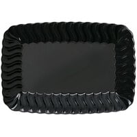 Fineline Flairware 257-BK Black 5 inch x 7 inch Plastic Snack Tray - 252/Case