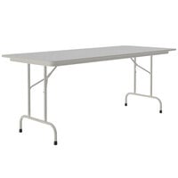 Correll 30" x 96" Gray Granite Light Duty Melamine Folding Table with Gray Frame