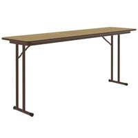 Correll 18 inch x 60 inch Fusion Maple High Pressure Folding Seminar Table with Off-Set Legs