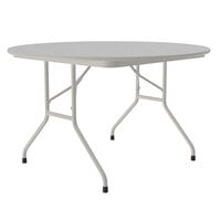 Correll 48" Round Gray Granite Light Duty Melamine Folding Table with Gray Frame