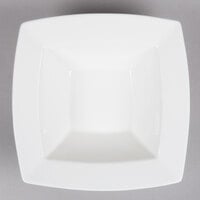 Bone White 9 1/4 inch Deep Square Porcelain Bowl - 12/Case