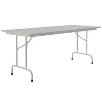 Correll 30 inch x 72 inch Gray Granite Light Duty Melamine Folding Table with Gray Frame