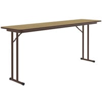 Correll 18 inch x 72 inch Fusion Maple High Pressure Folding Seminar Table with Off-Set Legs