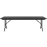Correll 36 inch x 72 inch Black Granite Light Duty Melamine Adjustable Height Folding Table with Black Frame