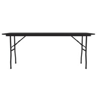 Correll 18 inch x 60 inch Black Granite Light Duty Melamine Folding Table with Black Frame