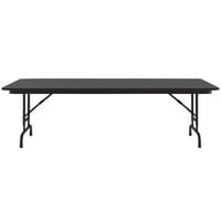 Correll 36 inch x 96 inch Black Granite Light Duty Melamine Adjustable Height Folding Table with Black Frame