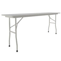 Correll 18 inch x 72 inch Gray Granite Light Duty Melamine Folding Table with Gray Frame