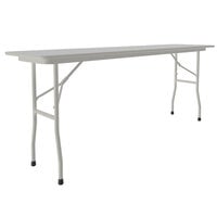 Correll 18" x 72" Gray Granite Light Duty Melamine Folding Table with Gray Frame