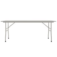 Correll 18 inch x 72 inch Gray Granite Light Duty Melamine Folding Table with Gray Frame