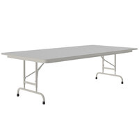 Correll 36" x 96" Gray Granite Light Duty Melamine Adjustable Height Folding Table with Gray Frame