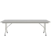 Correll 36 inch x 96 inch Gray Granite Light Duty Melamine Adjustable Height Folding Table with Gray Frame