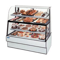 Federal Industries CGR7760DZH 77 inch Curved Glass Horizontal Full Service Dual-Zone Dry / Refrigerated Bakery Display Case