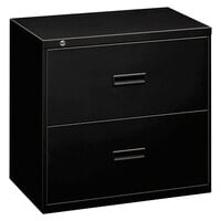 Hon 482LP Basyx 400 Series Black Steel Two Drawer Lateral File Cabinet - 36 inch x 19 1/4 inch x 28 3/8 inch