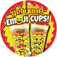12 inch Round Concession Stand Sign with Emoji Cup Design - 2/Pack