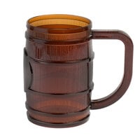 16 oz. Translucent Brown Plastic Barrel Mug - 96/Case