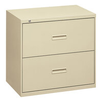Hon 482LL Basyx 400 Series Putty Steel Two Drawer Lateral File Cabinet - 36 inch x 19 1/4 inch x 28 3/8 inch
