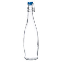 Libbey 13150020 34 oz. Oil / Vinegar Cruet / Water Bottle with Blue Wire Bail Lid - 6/Case