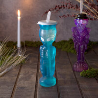 28 oz. Blue Alien Bottle with Lid and Straw - 36/Case
