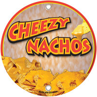 12 inch Round Concession Stand Sign with Cheezy Nachos Design - 2/Pack