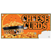 12 inch x 24 inch Rectangular Concession Stand Sign with Cheese Curds Design