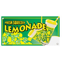 12" x 24" Rectangular Concession Stand Sign with a Fresh Squeezed Lemonade Design