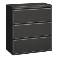 Alera ALELF3041CC Charcoal Three-Drawer Metal Lateral File Cabinet - 30" x 19 1/4" x 40 7/8"