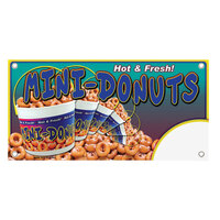 12 inch x 24 inch Rectangular Concession Stand Sign with Hot & Fresh Mini-Donuts Design