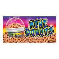 12" x 24" Rectangular Concession Stand Sign with Hot & Fresh Mini-Donuts Design