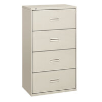 HON 484LL Basyx 400 Series Putty Steel Four Drawer Lateral File Cabinet - 36 inch x 19 1/4 inch x 53 1/4 inch