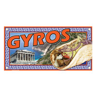 12 inch x 24 inch Rectangular Concession Stand Sign with Gyros Design