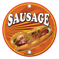 12 inch Round Concession Stand Sign with Sausage Design - 2/Pack