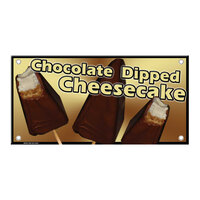12 inch x 24 inch Rectangular Concession Stand Sign with Cheesecake Design