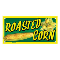 12 inch x 24 inch Rectangular Concession Stand Sign with Roasted Corn Design
