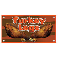 12 inch x 24 inch Rectangular Concession Stand Sign with Turkey Leg Design