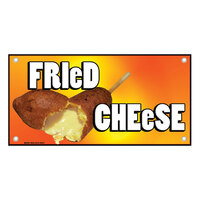12 inch x 24 inch Rectangular Concession Stand Sign with Fried Cheese Design