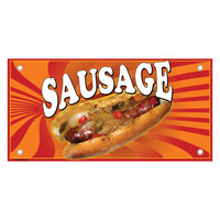 12 inch x 24 inch Rectangular Concession Stand Sign with Sausage Design