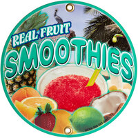 12 inch Round Concession Stand Sign with Smoothie Design - 2/Pack