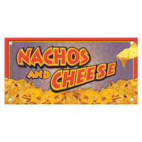 12 inch x 24 inch Rectangular Concession Stand Sign with Nacho and Cheese Design