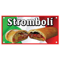 12 inch x 24 inch Rectangular Concession Stand Sign with Stromboli Design