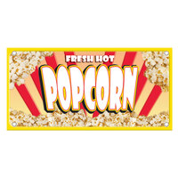 12 inch x 24 inch Rectangular Concession Stand Sign with Fresh Popcorn Design