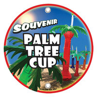 12 inch Round Concession Stand Sign with Souvenir Palm Tree Cup Design - 2/Pack