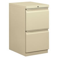 HON Brigade 15 inch x 19 7/8 inch x 28 inch Putty Two-Drawer Mobile Pedestal Letter Filing Cabinet