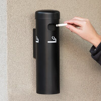 Lavex Janitorial 12 3/4 inch Black Wall Mounted Cigarette / Ash Receptacle