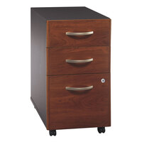 Bush WC24453SU Series C Collection Hansen Cherry Three-Drawer Mobile Pedestal File Cabinet - 15 3/4" x 20 1/4" x 27 7/8"