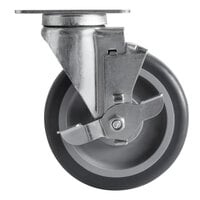 5 inch Swivel Caster with Brake for Choice 125 lb. Mobile Ice Bins