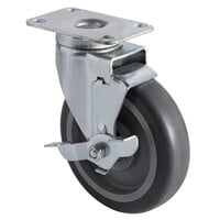 5 inch Swivel Caster with Brake for Choice 125 lb. Mobile Ice Bins
