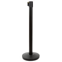 Lancaster Table & Seating Black 40 inch Crowd Control / Guidance Stanchion with 10' Retractable Belt